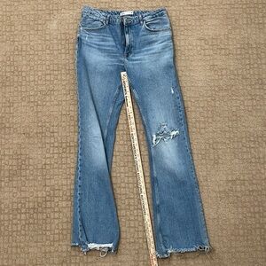 Zara Light Blue Distressed Women's Jeans - Long